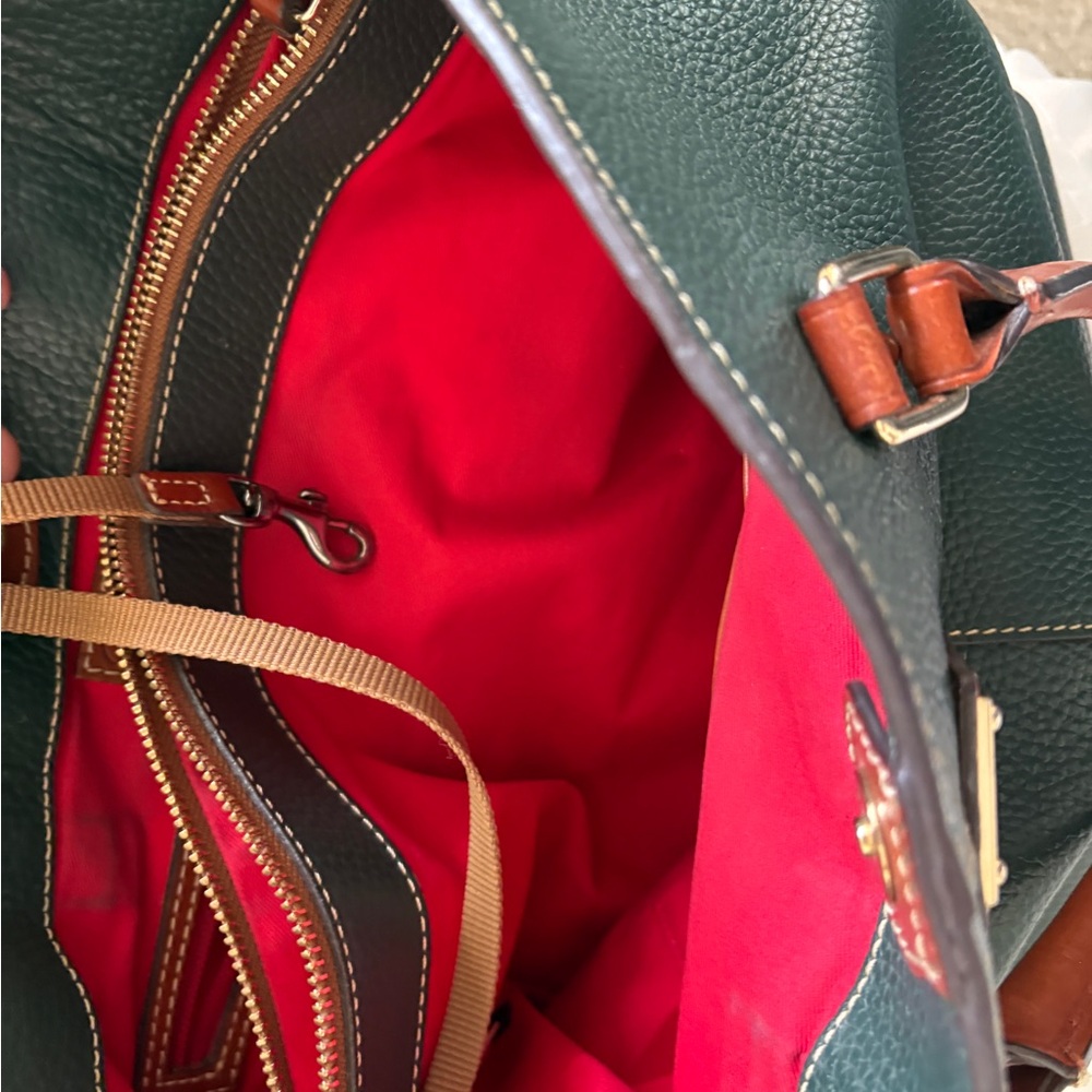 Dooney & Bourke Hunter Green All Weather Leather large satchel - Picture 7 of 10